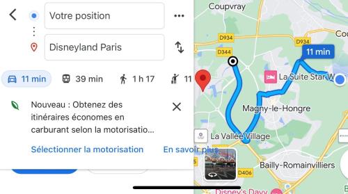 a screenshot of a cell phone with a map at Majoliebriarde B&B - Chambre d hôtes proche Disneyland et Paris in Saint-Germain-sur-Morin
