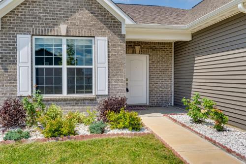 a front door of a house with a brick at Plainfield Vacation Rental about 13 Mi to Indianapolis in Plainfield