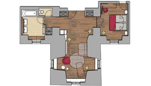 a drawing of a floor plan of a house at Das Schloss an der Eisenstrasse in Waidhofen an der Ybbs