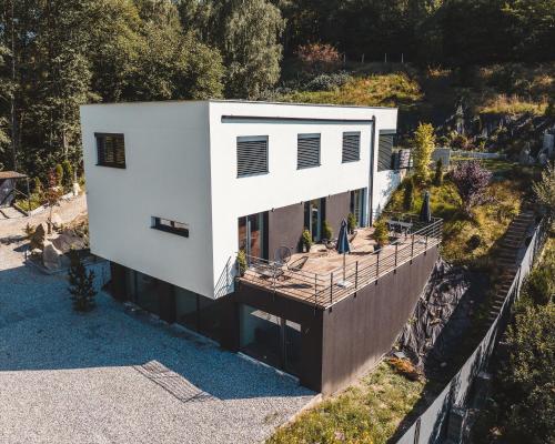 an aerial view of a house at Villa Gall in Český Krumlov