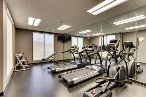 a gym with tread machines and a mirror at Fairfield Inn & Suites by Marriott Dunn I-95 in Dunn