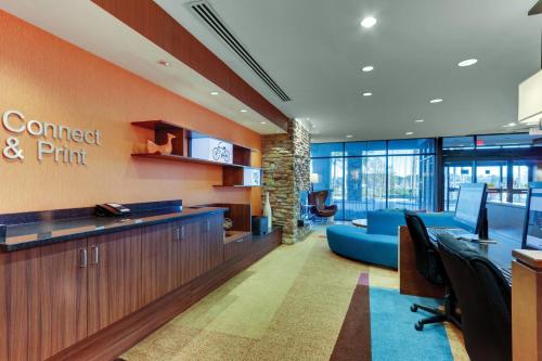 an office with a sign that reads connect and paint at Fairfield Inn & Suites by Marriott Dunn I-95 in Dunn