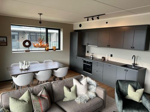 Kuchyň nebo kuchyňský kout v ubytování Spacious and modern apartment in the heart of Geilo, perfect year round!