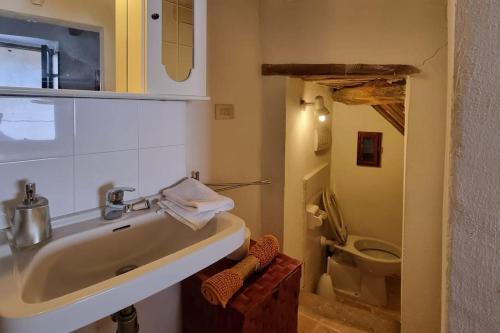y baño con lavabo y aseo. en Casa Laura: Toscana per sempre!, en Cinigiano