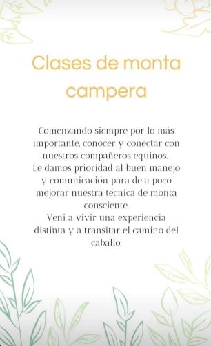 a flyer with a plant on a white background at Chacras de Azcona Hostería in Azul