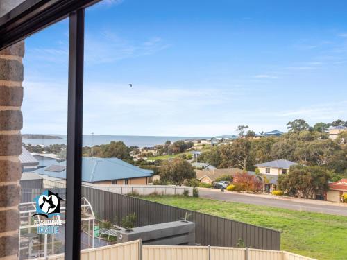 a view from the window of a house at Big House with Views and Fab Pop Culture Vibe in Encounter Bay