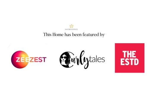 a logo for a home home has been identified by emologists at SaffronStays AsanjA Titaly, Murbad - hobbit inspired earth-shelter home with plunge pool in Murbād