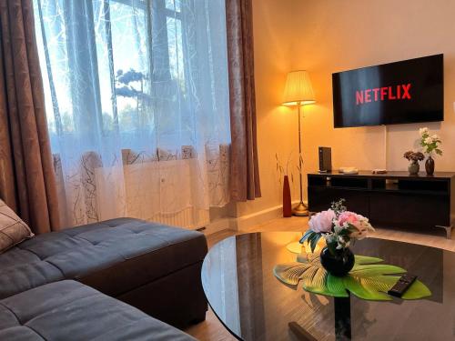 TV a/nebo společenská místnost v ubytování Weimar 3-Raum Appartement