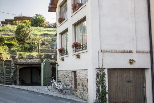 a bike parked on the side of a building at B&B Lambroriver in Merone