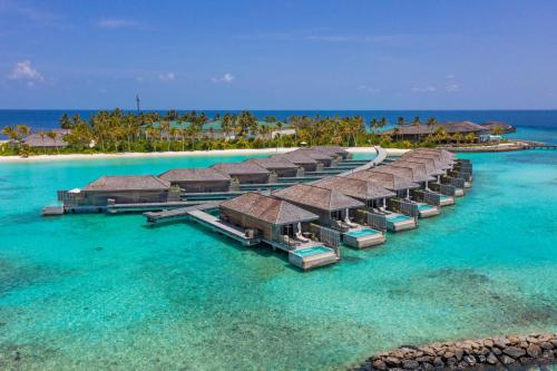an aerial view of a resort in the water at Kagi Maldives Resort & Spa in North Male Atoll
