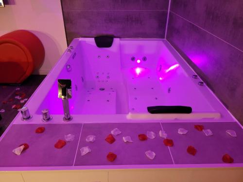 a purple therapeutic rock pool in a room at Love & Spa in Avignon