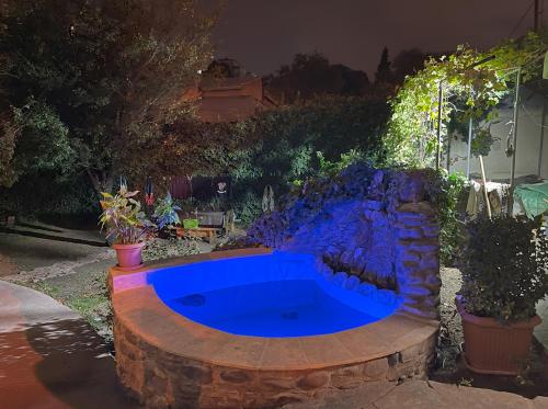 a large blue pool in a yard with plants at GARRIOTT TBILISI in Tbilisi City