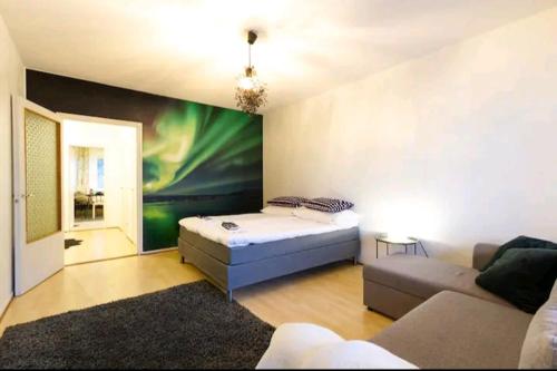 Postel nebo postele na pokoji v ubytování A beautiful Lapland home in Rovaniemi for 1-7