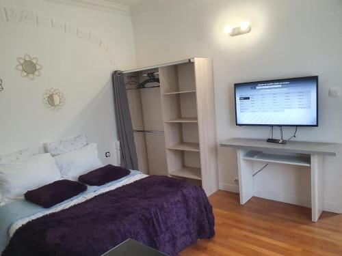 TV a/nebo společenská místnost v ubytování Studio/Bourget/CDG/Villepinte