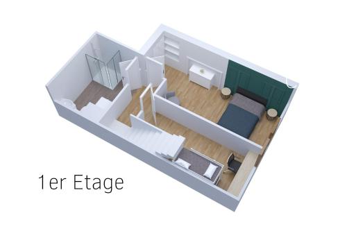 Ruang duduk di Le Double Pirou # 2 Appartements # Halte Auvergne