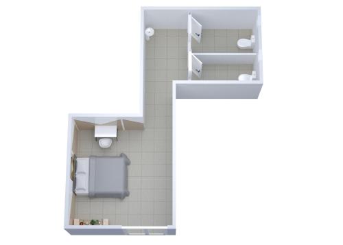 a floor plan of a bathroom with a toilet at Logis de beauce in Boisgasson