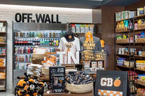 a store with a display of merchandise in a store at Embassy Suites By Hilton Knoxville Downtown in Knoxville