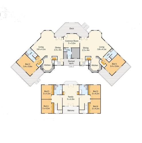 a floor plan of a house at Perfect Getaway in Phillip Island in Ventnor