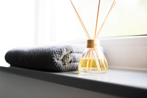 a vase sitting on a window sill next to a window at KELLER APARTMENT in Sulz am Neckar