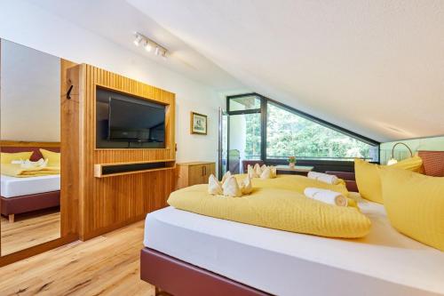 Posteľ alebo postele v izbe v ubytovaní Appartement Loser mit Indoorpool und Sauna