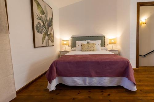 a bedroom with a large bed in a room at Apartamentos Rurales la Campiña in Casiñas Bajas