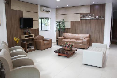 Χώρος καθιστικού στο Inácios Hotel ltda