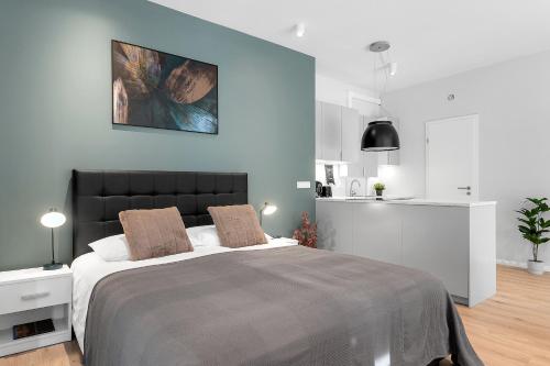 Postel nebo postele na pokoji v ubytování Charming Studio in Reykajvik