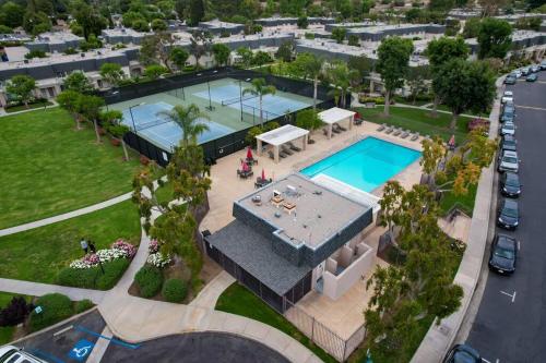 an overhead view of a swimming pool in a park at Brand New Remodeled 3 Bedroom Home in Reseda in Los Angeles