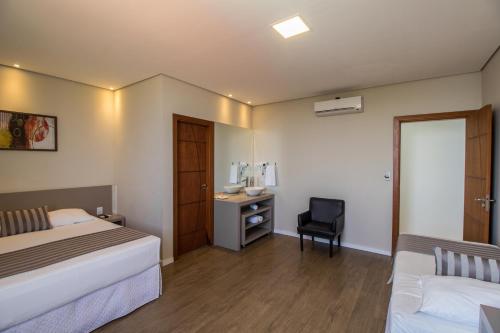 Cama o camas de una habitación en Pousada Molinha