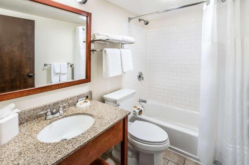 a bathroom with a sink and a toilet and a tub at Best Western Plus Eagle-Vail Valley in Eagle