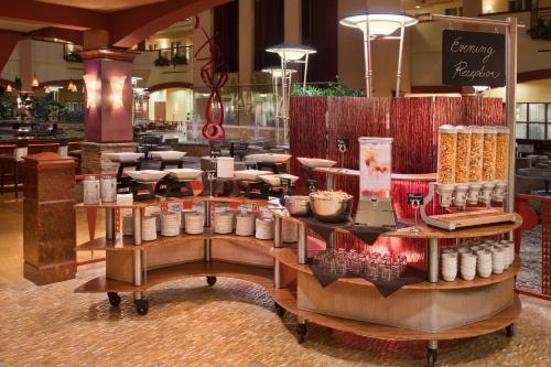 a store with a display of food in a mall at Embassy Suites Murfreesboro - Hotel & Conference Center in Murfreesboro