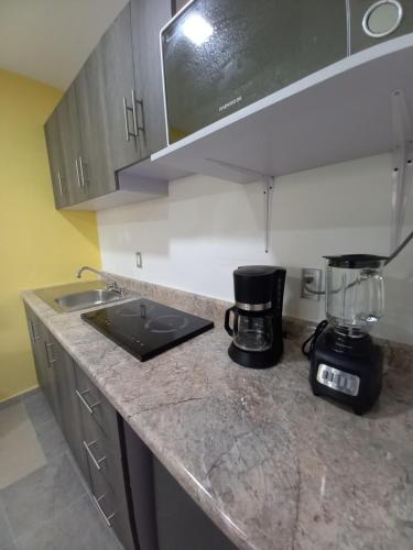 Dapur atau dapur kecil di Capital O Tu Estancia