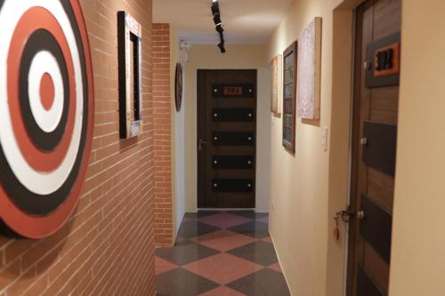 a hallway with a target on the wall at Cerca Hotel in Boracay