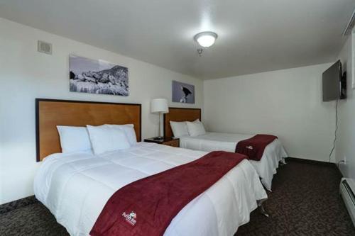 um quarto de hotel com duas camas num quarto em Puffin Inn em Anchorage