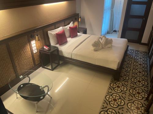 Katil atau katil-katil dalam bilik di Nordwind Hotel
