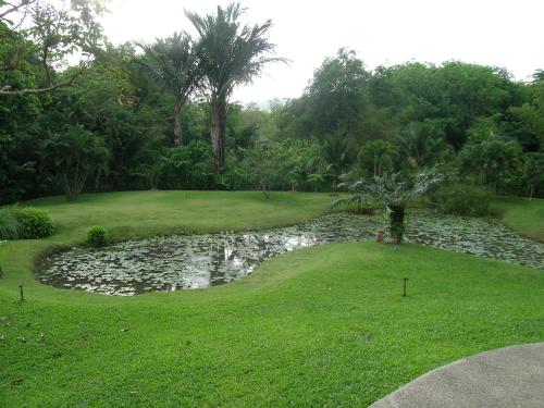 a pond in the middle of a golf course at Cliffside Lagoon Villa in Ao Nang Beach