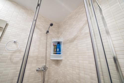 VISTALEGRE Apartments في مدريد: حمام مع دش مع باب زجاجي