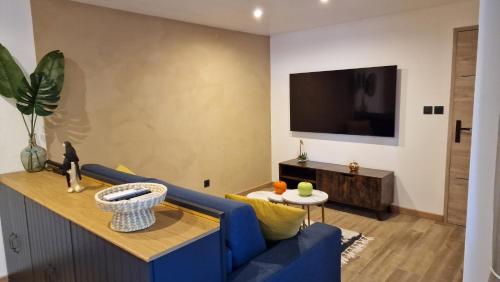 TV a/nebo společenská místnost v ubytování Cocooning LE MUGEL aux portes des calanques de Cassis & SPA