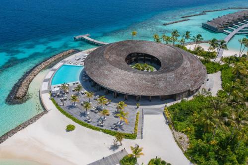 an aerial view of a building on the beach at Kagi Maldives Resort & Spa in North Male Atoll