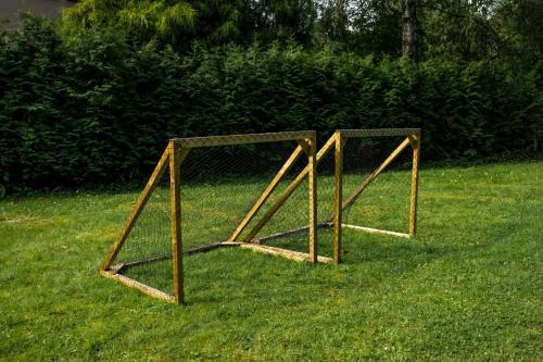 a couple of soccer nets in the grass at Willa JODŁA Wisła in Wisła