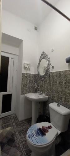 a bathroom with a toilet and a sink at ApartHotel in Alaverdi in Alaverdi