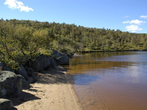 a body of water with trees in the background at Chalet Fjellkos by Interhome in Fossdal