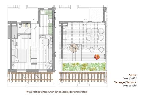a drawing of a floor plan of a house at AlmaLusa Comporta in Comporta