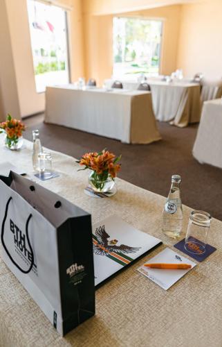 a table with a box on top of a table at BTH Hotel Arequipa Lake in Arequipa