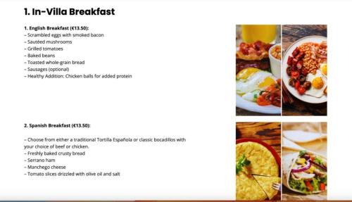 Mad i villaen eller i nærheden