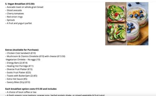 Mad i villaen eller i nærheden