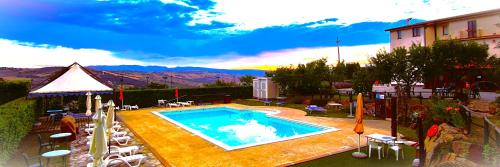 a view of a swimming pool on a building at Agriturismo Costa San Bernardo in Vaglio di Basilicata