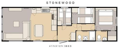 a floor plan of a house at Stonewood Premium - 2 bedroom VS04 in Tenby