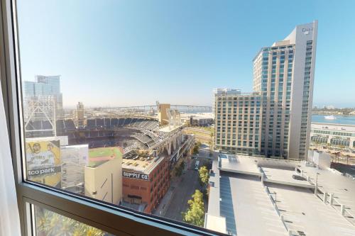 a view of a city from a window at San Diego Marriott Gaslamp Quarter in San Diego