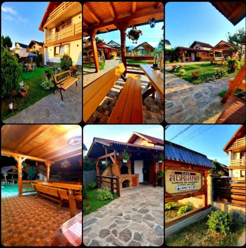 a collage of pictures of different types of houses at Pensiunea Adriana in Vadu Izei